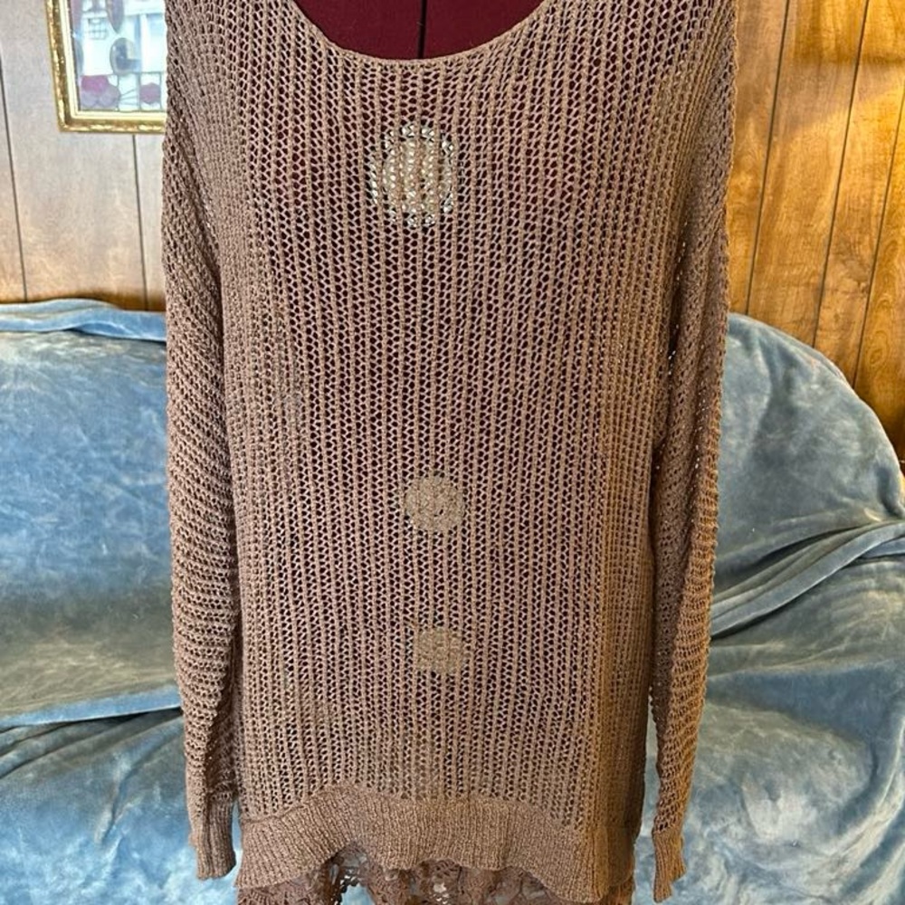 Brown Knit Women's Sweater